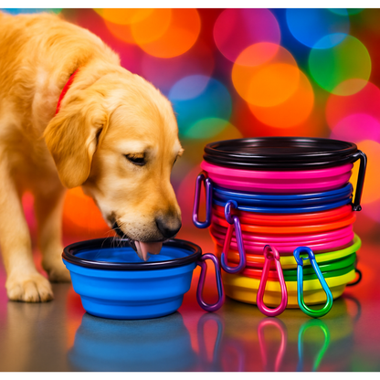 Foldable Silicone Pet Feed Bowl
